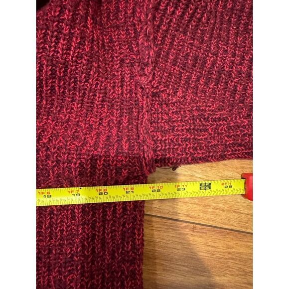 Free People High Hopes Burgundy Marled Drop Shoulder Open Cardigan Size Small - Picture 6 of 9